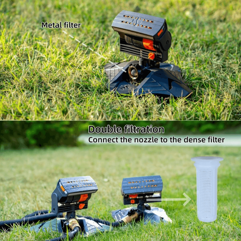 16-Nozzle Oscillating Sprinkler with Dual-zone Sprinkler Water Timer