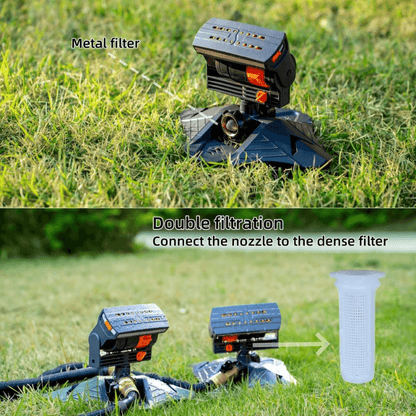 16-Nozzle Oscillating Sprinkler with Dual-zone Sprinkler Water Timer