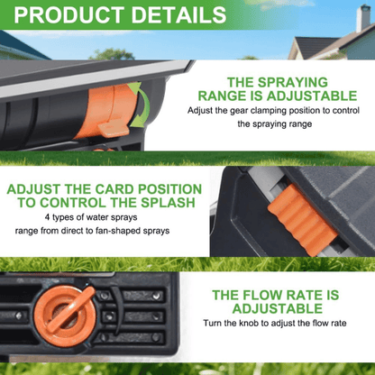16-Nozzle Oscillating Sprinkler with Dual-zone Sprinkler Water Timer