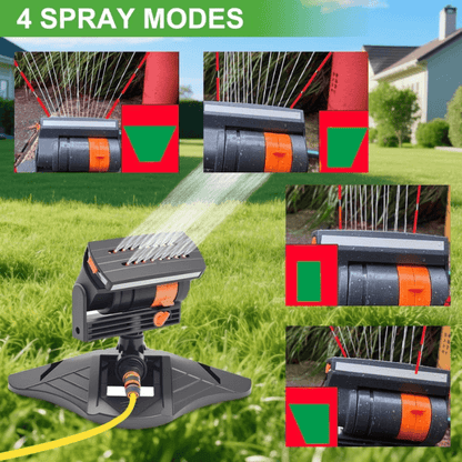 16-Nozzle Oscillating Sprinkler with Dual-zone Sprinkler Water Timer
